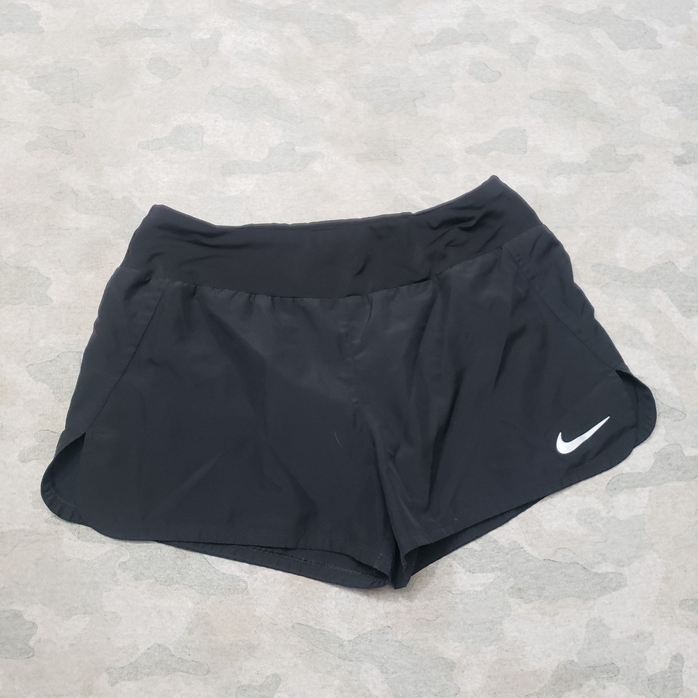 Nike Shorts Womens Medium Black Athletic Gym Workout Dri-FIT Running Drawstring